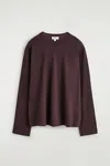 Cos T-shirt A Maniche Lunghe In Jersey Interlock In Rosso In Red