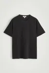Cos T-shirt En Coton Brossé In Noir