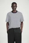 Cos T-shirt Girocollo In Cotone Interlock In Blu