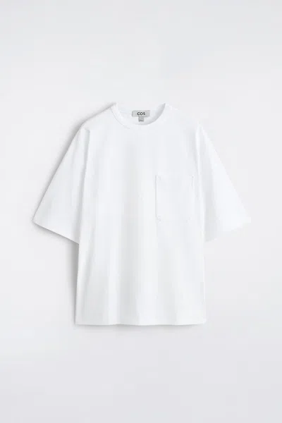 Cos T-shirt Oversize Pesante In Bianco In White
