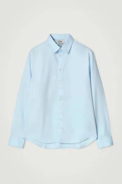 Cos Tailored Cotton Shirt In Blue