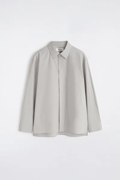 Cos Tailored Cotton Shirt In Gray
