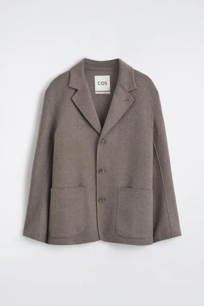 Cos Tailored Double-faced Cashmere Blazer In Beige