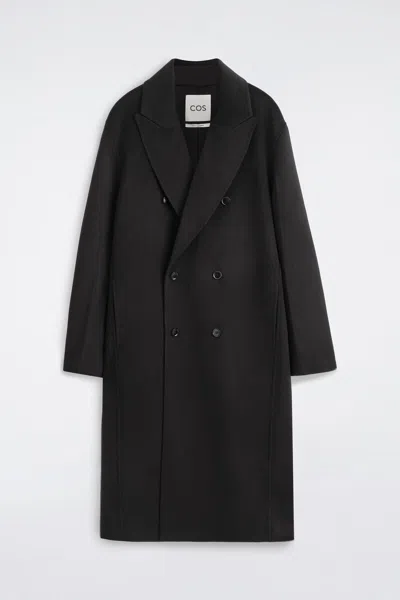 Cos Tailored Double-faced Cashmere Coat In Black
