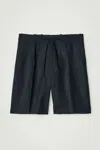 Cos Tailored Drawstring Linen Shorts In Blue