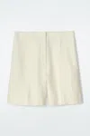 Cos Tailored Elasticated Linen Shorts In Yellow