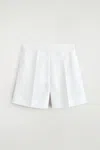 Cos Tailored Elasticated Linen Shorts In White