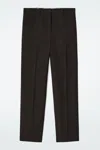 Cos Tailored Fluid Wool Trousers In Brown