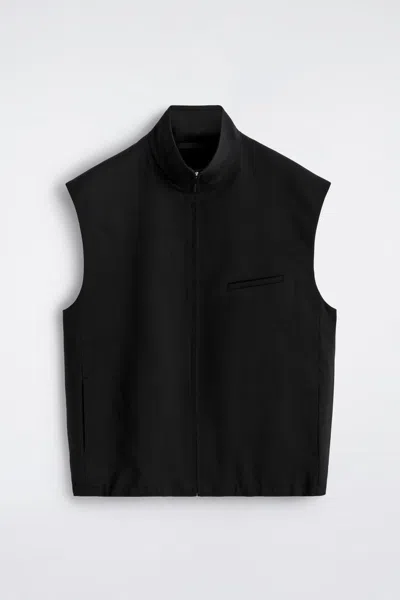 Cos Gilet De Tume En Laine À Col Cheminée In Black