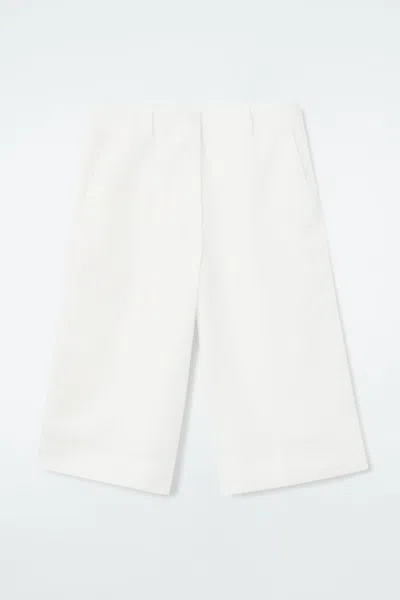 Cos Tailored Knee-length Shorts In White