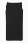 Cos Tailored Linen-blend Maxi Skirt In Black