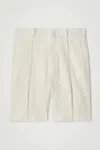 Cos Tailored Linen-blend Shorts In Beige