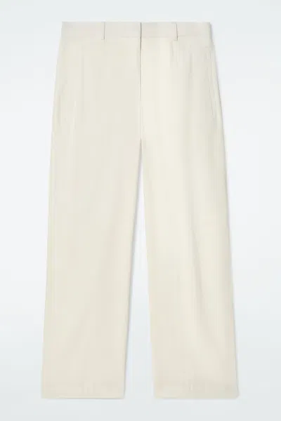 Cos Tailored Linen Trousers In Beige