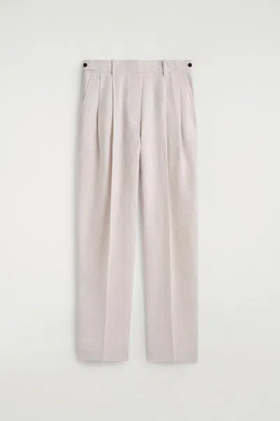 Cos Tailored Linen Tulip Pants In Light Beige In Sand