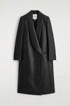 Cos Tailored Metallic Wool-blend Coat In Black