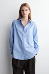 Cos Tailored Pima Cotton Shirt In Blue