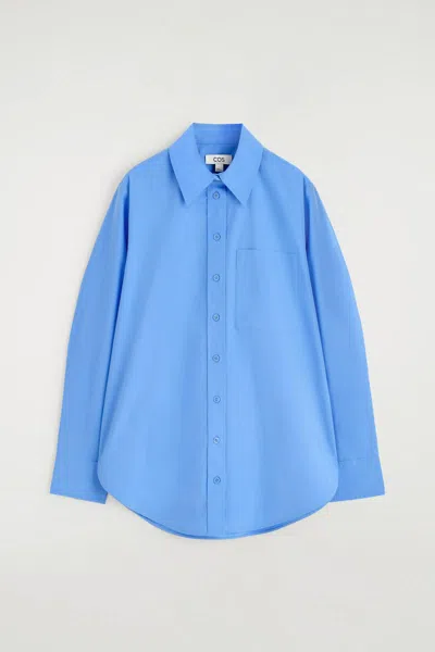 Cos Tailored Pima Cotton Shirt In Blue