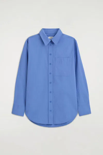 Cos Tailored Pima Cotton Shirt In Blue