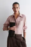 Cos Tailored Pima Cotton Shirt In Pink