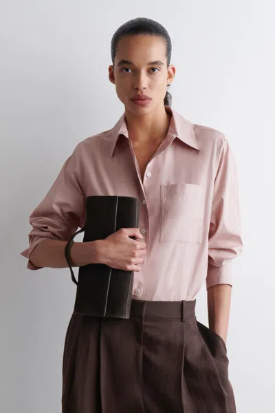 Cos Tailored Pima Cotton Shirt In Pink
