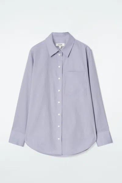 Cos Tailored Pima Cotton Shirt In Purple