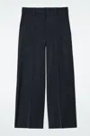 Cos Tailored Satin Wide-leg Trousers In Blue In Blue