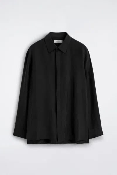 Cos Tailored Silk Shirt In Black