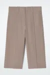 Cos Tailored Silk Shorts In Brown