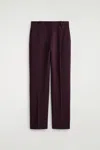 Cos Tailored Straight-leg Pants In Burgundy