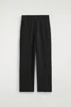 Cos Tailored Straight-leg Trousers In Black