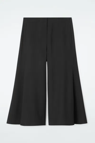 Cos Tailored Twill Culottes In Black