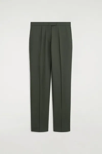 Cos Tailored Twill Flared Pants In Green