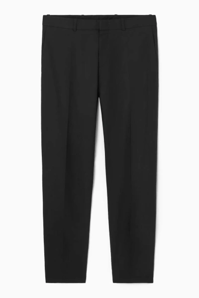 Cos Tailored Twill Trousers - Straight In Black