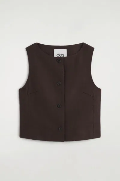 Cos Tailored Waistcoat In Brown