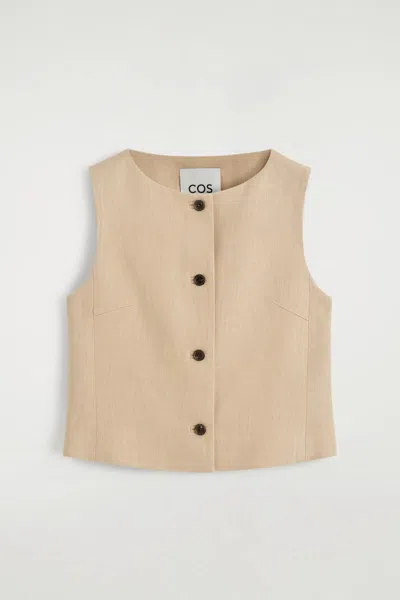 Cos Tailored Waistcoat In Sand