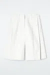 Cos Tailored Wide-leg Shorts In White