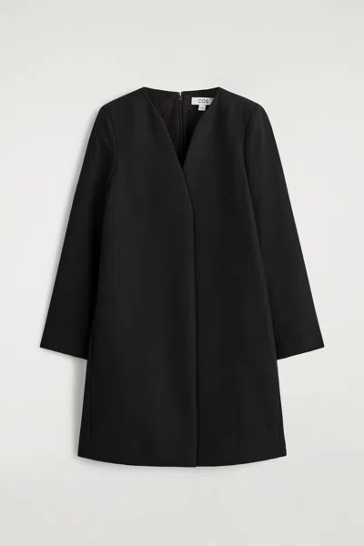 Cos Tailored Wool-blend Mini Dress In Black