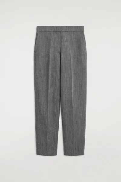 Cos Tailored Wool Straight-leg Pants In Gray