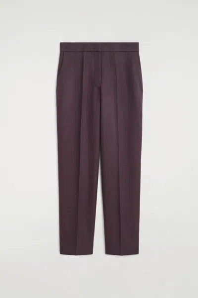 Cos Pantaloni Sartoriali In Lana A Gamba Dritta In Marrone