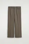 Cos Tailored Wool-twill Bootcut Pants In Brown