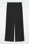 Cos Tailored Wool Wide-leg Trousers In Black