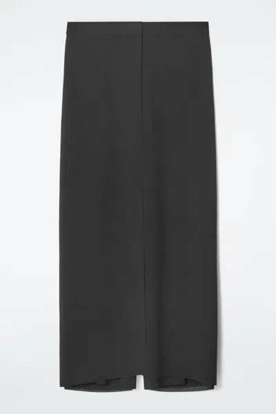 Cos Tailored Wrap-front Trousers In Black