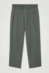Cos Tapered Elasticated Trousers In Green