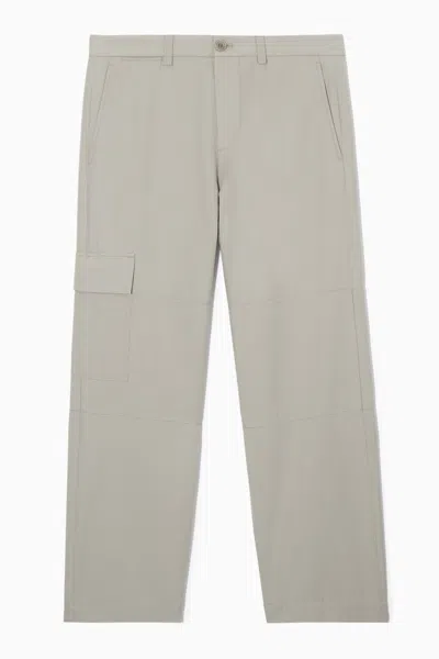 Cos Tapered Utility Trousers In Brown