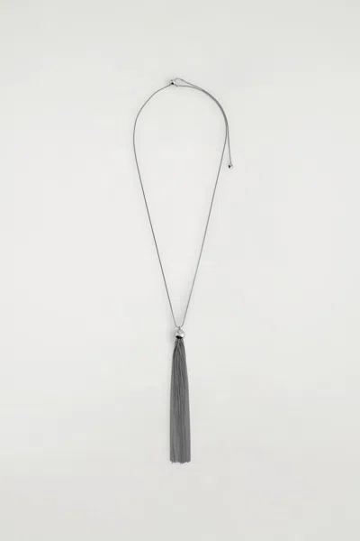 Cos Tasselled Pendant Necklace In Metallic