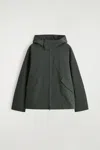 Cos Technical Cotton Hooded Jacket In Green