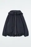 Cos Technical Hooded Parka Jacket In Blue