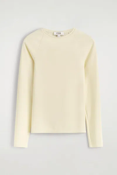 Cos Technical Jersey Long-sleeved Top In White