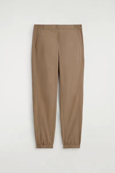 Cos Technical Nylon Barrel-leg Pants In Nude