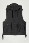 Cos Technical Nylon Hooded Gilet In Black